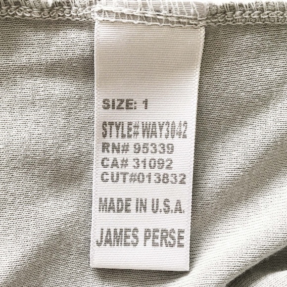 JAMES PERSE Gray 3/4 Sleeve Contrast Panel Shirt - Picture 12 of 12